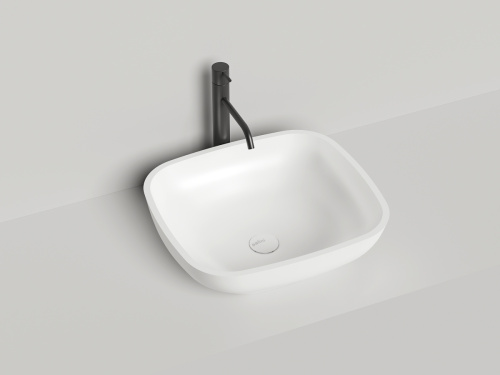 Раковина из искусственного камня S-Stone Salini GLORIA 1102208M 50х40 накладная цвет белый без отверстий под смеситель - фото 2